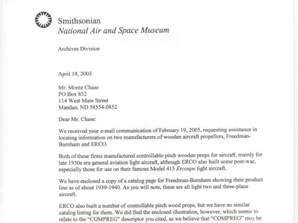 Smithsonian Letter 1