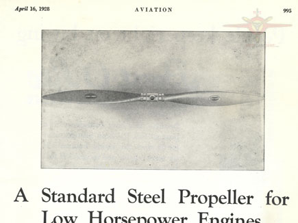 Standard Steel Propeller  4-16-1928